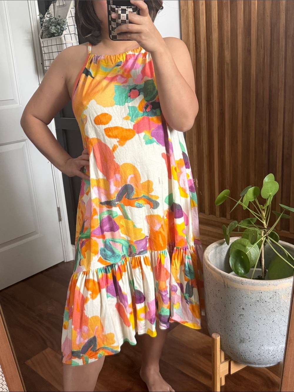 Anthropologie X Daily Practice 100% cotton Frida Floral Midi Dress. S